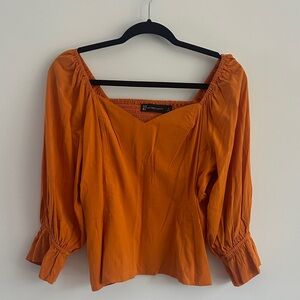 New York & Company Bold Orange Blouse